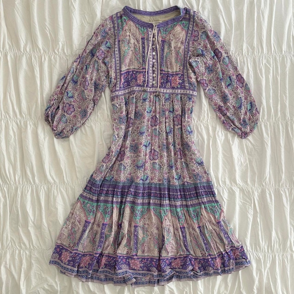 Spell Poinciana Gown Purple Paisley Midi Dress